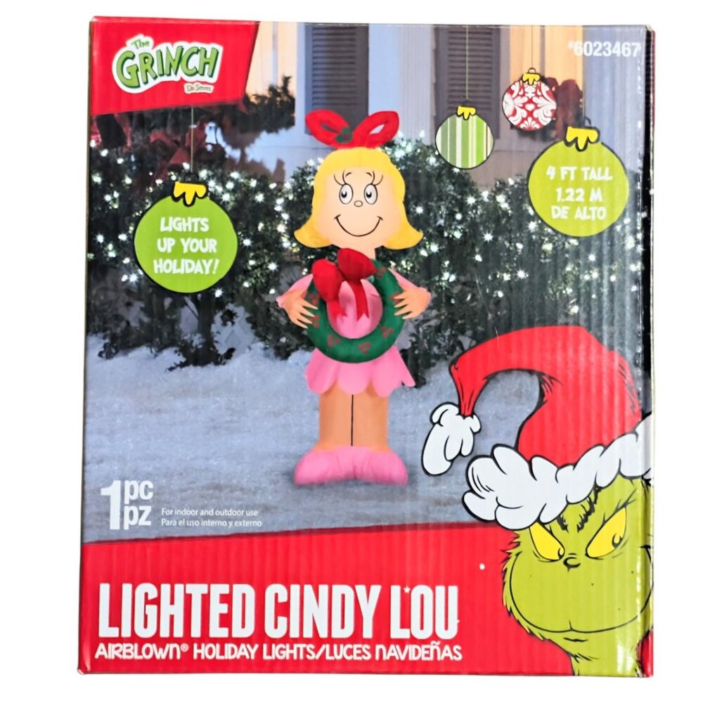 NEW 4Ft Cindy Lou Who Christmas Inflatable Airblown The Grinch stole Christmas